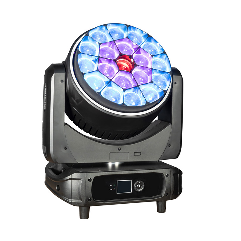 19×40W RGBW LED wash light with auto-rotation, intelligent cooling system, and long-lasting LEDs, perfect for high-demand commercial lighting and stage performances.